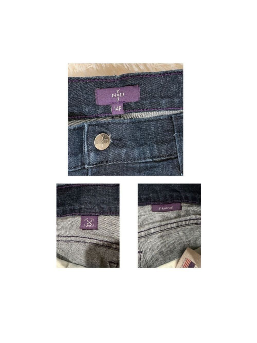 NYDJ Blue Straight Leg Jeans - Size 14P (EUC) - Picture 3 of 4